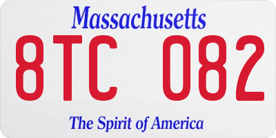 MA license plate 8TC082