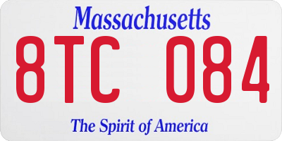 MA license plate 8TC084