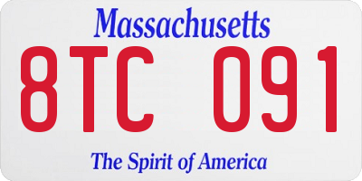 MA license plate 8TC091