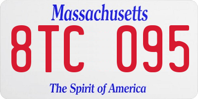 MA license plate 8TC095