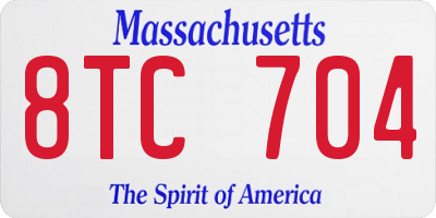 MA license plate 8TC704