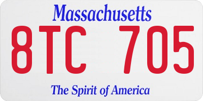 MA license plate 8TC705