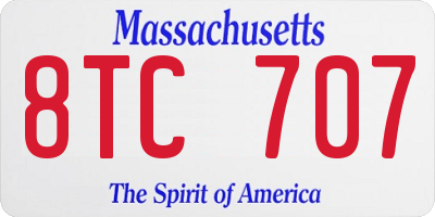 MA license plate 8TC707