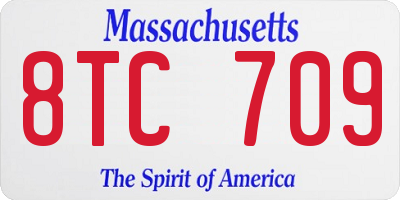 MA license plate 8TC709