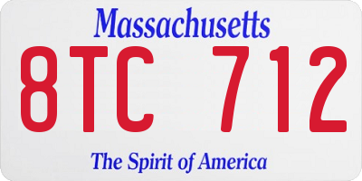 MA license plate 8TC712