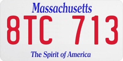 MA license plate 8TC713