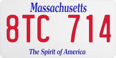 MA license plate 8TC714