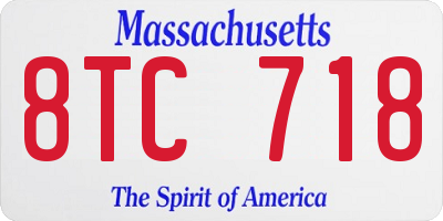 MA license plate 8TC718