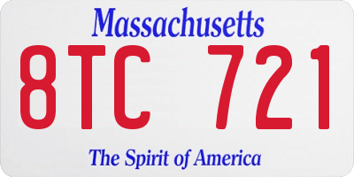 MA license plate 8TC721