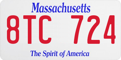 MA license plate 8TC724