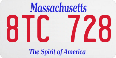 MA license plate 8TC728