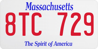 MA license plate 8TC729
