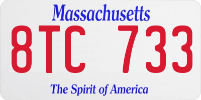 MA license plate 8TC733