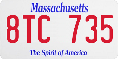 MA license plate 8TC735