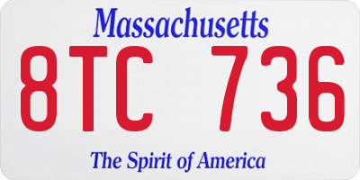 MA license plate 8TC736