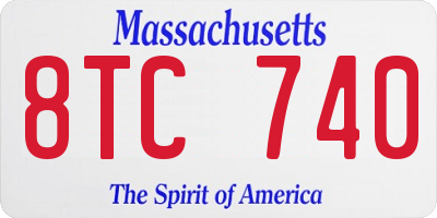 MA license plate 8TC740