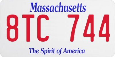 MA license plate 8TC744