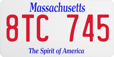 MA license plate 8TC745