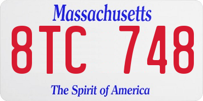 MA license plate 8TC748
