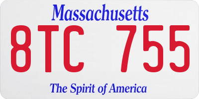 MA license plate 8TC755