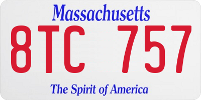 MA license plate 8TC757
