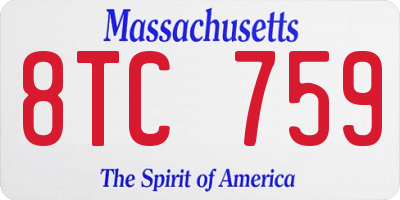 MA license plate 8TC759