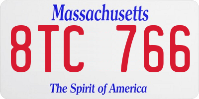 MA license plate 8TC766