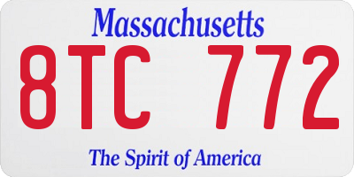 MA license plate 8TC772