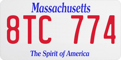 MA license plate 8TC774