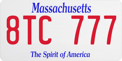 MA license plate 8TC777
