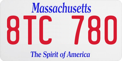 MA license plate 8TC780