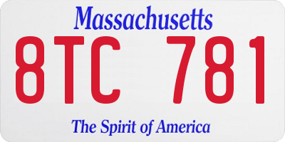 MA license plate 8TC781