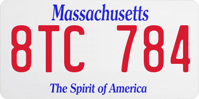 MA license plate 8TC784