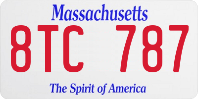 MA license plate 8TC787