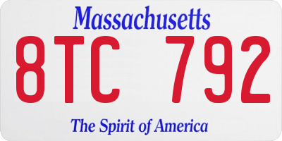 MA license plate 8TC792