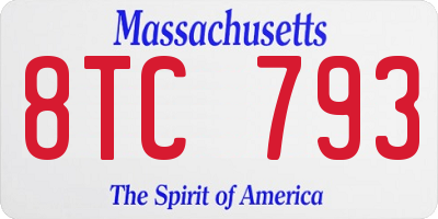 MA license plate 8TC793