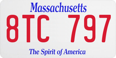 MA license plate 8TC797