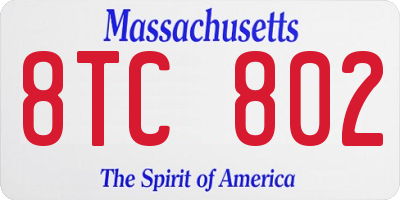 MA license plate 8TC802