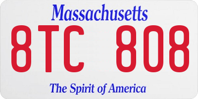 MA license plate 8TC808
