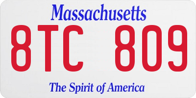 MA license plate 8TC809
