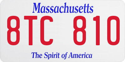 MA license plate 8TC810