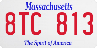 MA license plate 8TC813