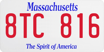 MA license plate 8TC816