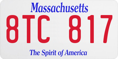 MA license plate 8TC817