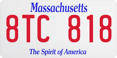 MA license plate 8TC818
