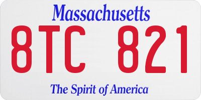 MA license plate 8TC821