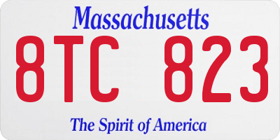 MA license plate 8TC823