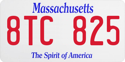 MA license plate 8TC825