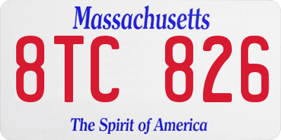 MA license plate 8TC826