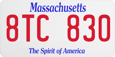 MA license plate 8TC830